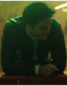 Elvis Film Priscilla 2023 Jacob Elordi Black Leather Jacket.