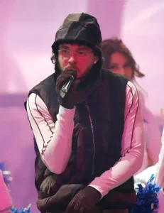 Jack Harlow Thanksgiving Halftime Show Black Puffer Vest