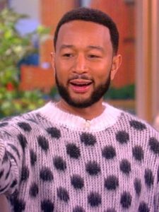 John Legend The View Show 2023 Polka-dot Grey Sweater.