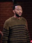 John Legend The Voice S24 Green Striped Sweater