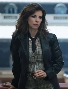 Maribel Verdú Elite S07 Carmen Black Leather Trench Coat