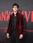 Milo Manheim Thanksgiving Movie 2023 Ryan Maroon Velvet Blazer