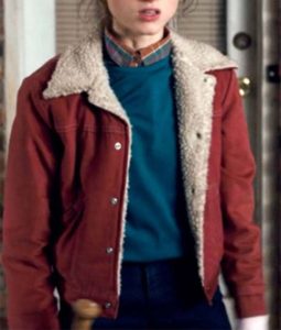 Nancy Wheeler Stranger Things Natalia Dyer Red Denim Jacket.
