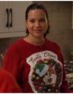 Amy Bell Christmas Of Yes 2023 Michele Weaver Santa Cat Christmas Sweatshirt.