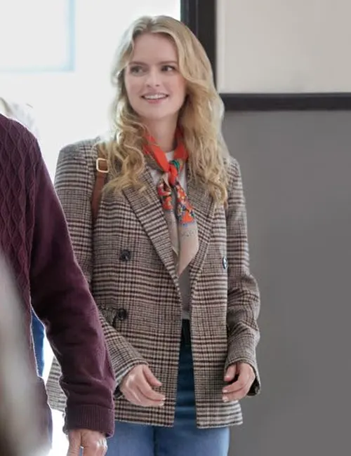 Andrea Brooks A Lifelong Love 2023 Movie Annika Plaid Tweed Blazer Coat Andrea Brooks A Lifelong Love 2023 Movie Annika Plaid Tweed Blazer Coat