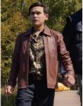 Charlie Film Camp Hideout 2023 Josh Inocalla Brown Leather Jacket