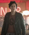 Cole Sprouse Tv Series Riverdale S06 Jughead Jones Black Biker Leather Jacket