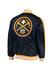 Denver Nuggets The Offensive Navy Satin Jacket.