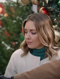 Ella Cannon Movie It’s A Christmas Thing 2023 Cara Miller White Wool Long Coat