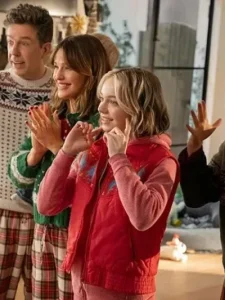 Emma Myers Family Switch 2023 Red Puffer Vest.