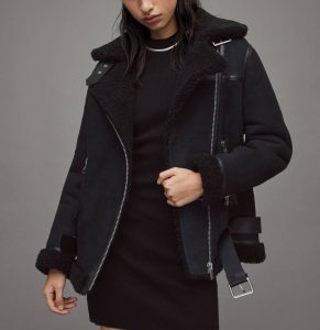 Fool Me Once 2024 Michelle Keegan Black Shearling Jacket