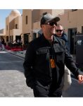 Jason Statham F1 Abu Dhabi Grand Prix 2023 Black Denim Jacket