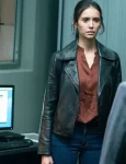 Nina Dobrev The Bricklayer 2024 Kate Black Leather Jacket