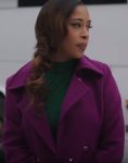 Willow Film A Christmas Serenade 2023 Skye Townsend Purple Trench Coat