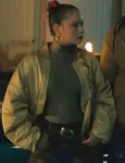 Berlin 2023 Tv Series Claudia Bolte Satin Bomber Jacket