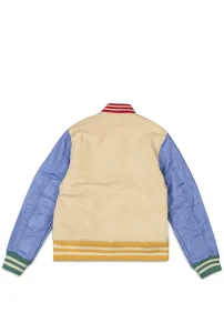 Billionaire Boys Club Beige And Blue Letterman Jacket.
