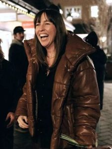 Cleo Brown Weak Layers Movie Premiere Katie Burrell Brown Puffer Jacket