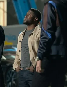 Cyrus Lift Movie 2024 Kevin Hart Beige Cotton Jacket.