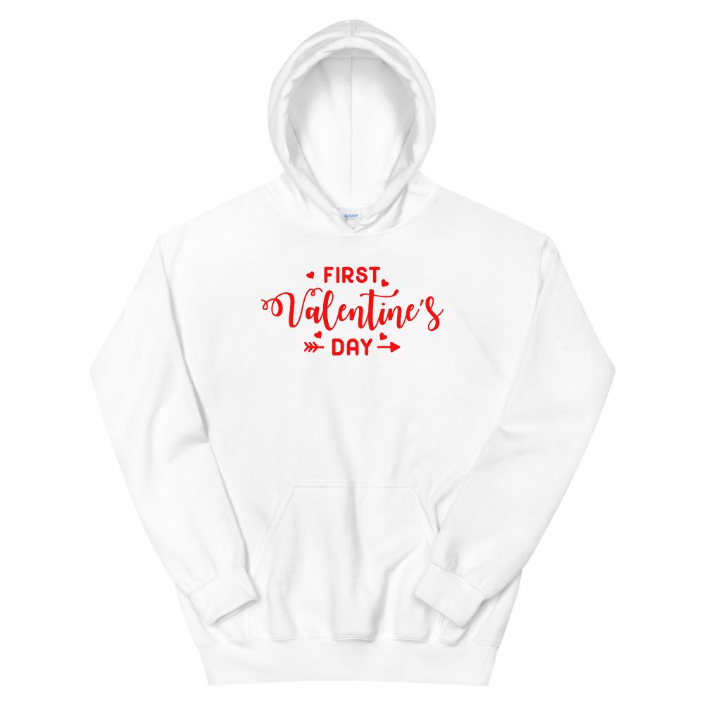 First Valentine's Day White Hoodie First Valentine's Day White Hoodie