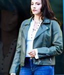 Lacey Quinn Found Gabrielle Walsh Green Leather Jacket