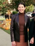 Lauren Graham Gilmore Girls Lorelai Gilmore Black Leather Blazer