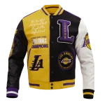 Men's Los Angeles Lakers Color Block Varsity Jacket