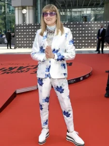 Prisoner’s Daughter 2023 Catherine Hardwicke White Floral Suit.