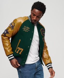 Springfield Green And Gold College Varsity Patched Jacket.