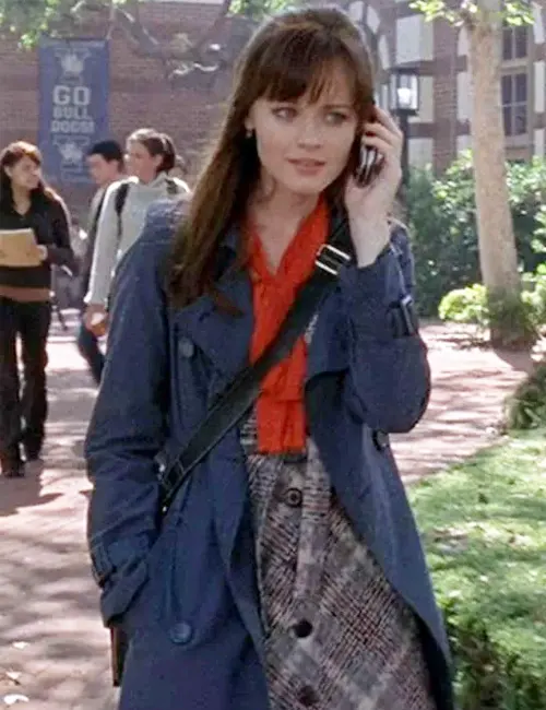 Tv Series Gilmore Girls S03 Alexis Bledel Blue Cotton Trench Coat Tv Series Gilmore Girls S03 Alexis Bledel Blue Cotton Trench Coat
