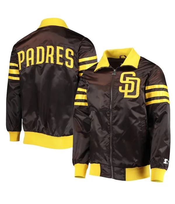 Varsity San Diego Padres Full-Zip The Captain II Brown Jacket Varsity San Diego Padres Full-Zip The Captain II Brown Jacket