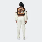 Women's Smoke Rise Red Two-tone Brown Varsity Jacket