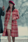 Susie Glass Tv- Series The Gentlemen 2024 Kaya Scodelario Red And White Wool Checkered Coat