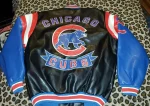 80s Vintage Chicago Cubs Leather Baseball Jacket.