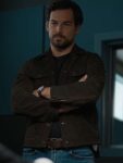 Cole Ellis Wild Cards 2024 Giacomo Gianniotti Brown Suede Leather Jacket