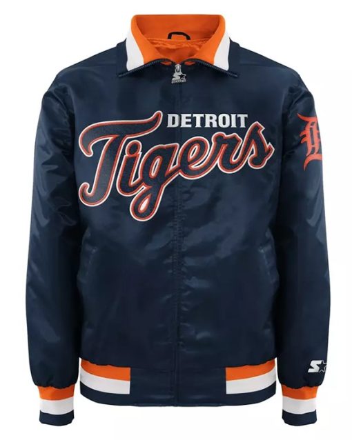 detroit-tigers-mens-blue-varsity-jacket Detroit Tigers Mens Blue Varsity Jacket - Image 1