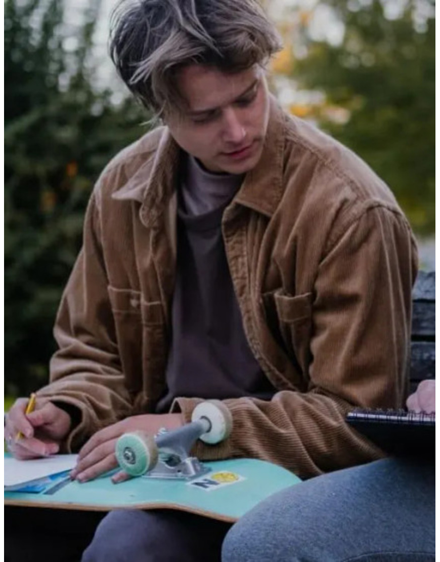 Jimmy Film 5lbs Of Pressure 2024 Rudy Pankow Brown Corduroy Jacket Jimmy Film 5lbs Of Pressure 2024 Rudy Pankow Brown Corduroy Jacket