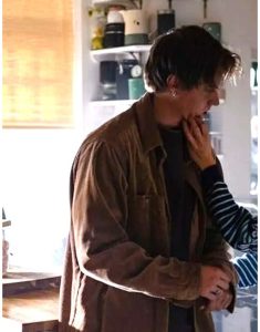 Jimmy Film 5lbs Of Pressure 2024 Rudy Pankow Brown Corduroy Jacket.