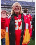 Kansas City Chiefs Playoffs Donna Kelce Color Block Zip Up Hoodie