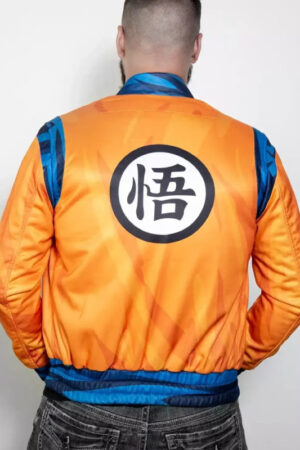 Mens-Goku-Anime-Orange-Bomber-Jacket