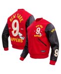 Men's Red Peanuts Snoopy New York Nappers Full-zip Varsity Jacket