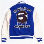 Robert Phillipe We Killed Ape Blue Wool Varsity Jacket.