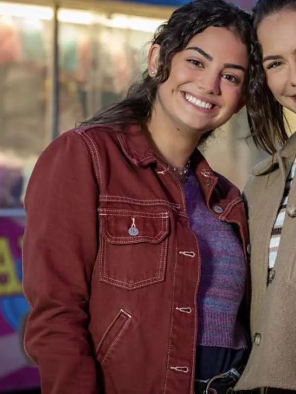 Sadie Laflamme-snow The Way Home S01 Alice Dhawan Maroon Cotton Jacket Sadie Laflamme-snow The Way Home S01 Alice Dhawan Maroon Cotton Jacket