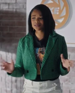 Strength Of A Woman Ajiona Alexus Green Wool Blazer