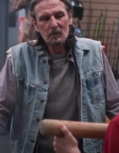 The Hawk Tv Series One More Time 2024 John Tench Blue Denim Vest