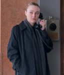 Dakota Fanning Ripley Marge Sherwood Belted Black Coat
