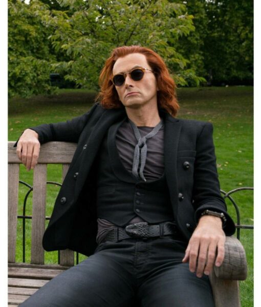 David Tennant Good Omens Tv Series Crowley Black Jacket David Tennant Good Omens Tv Series Crowley Black Jacket