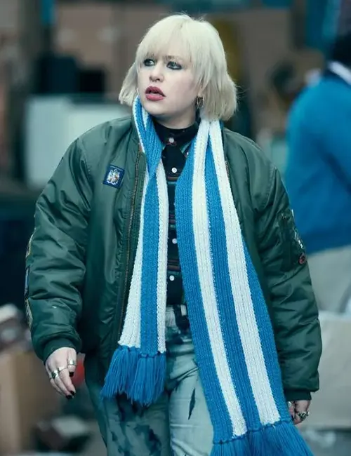 Jeannie Keefe This Town 2024 Tv Series Eve Austin Bomber Jacket Jeannie Keefe This Town 2024 Tv Series Eve Austin Bomber Jacket
