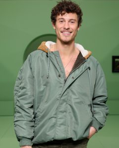 Paris-Fashion-Week-2024-Shawn-Mendes-Green-Hooded-Bomber-Jaclket-ca