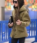 Victoria Beckham Jfk Khaki Brown Hooded Jacket.
