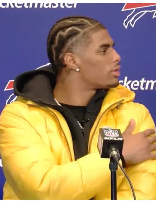 Bills Rookie Keon Coleman Draft Macy’s Yellow Coat Bills Rookie Keon Coleman Draft Macy’s Yellow Coat